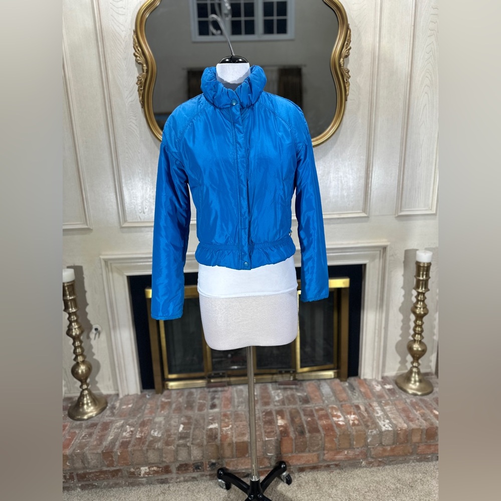 Obermeyer Crimson Puffer Jacket Blue Vintage Nylon Ski Coat Fits Size Small